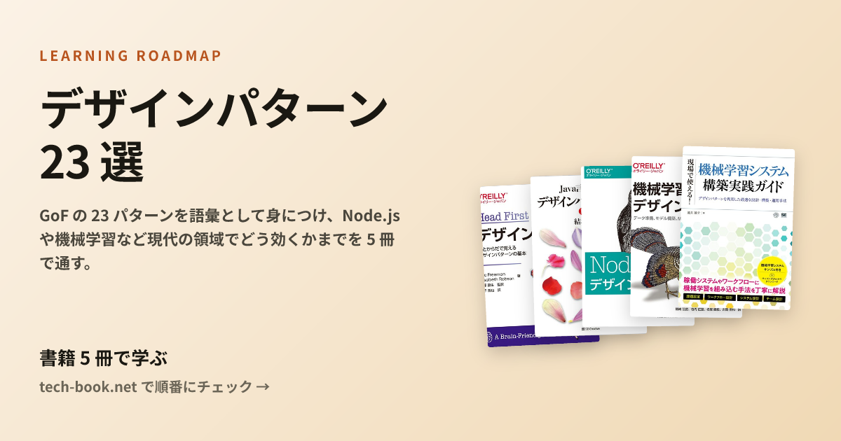 デザインパターン 23 選 — 書籍 5 冊で学ぶロードマップ
