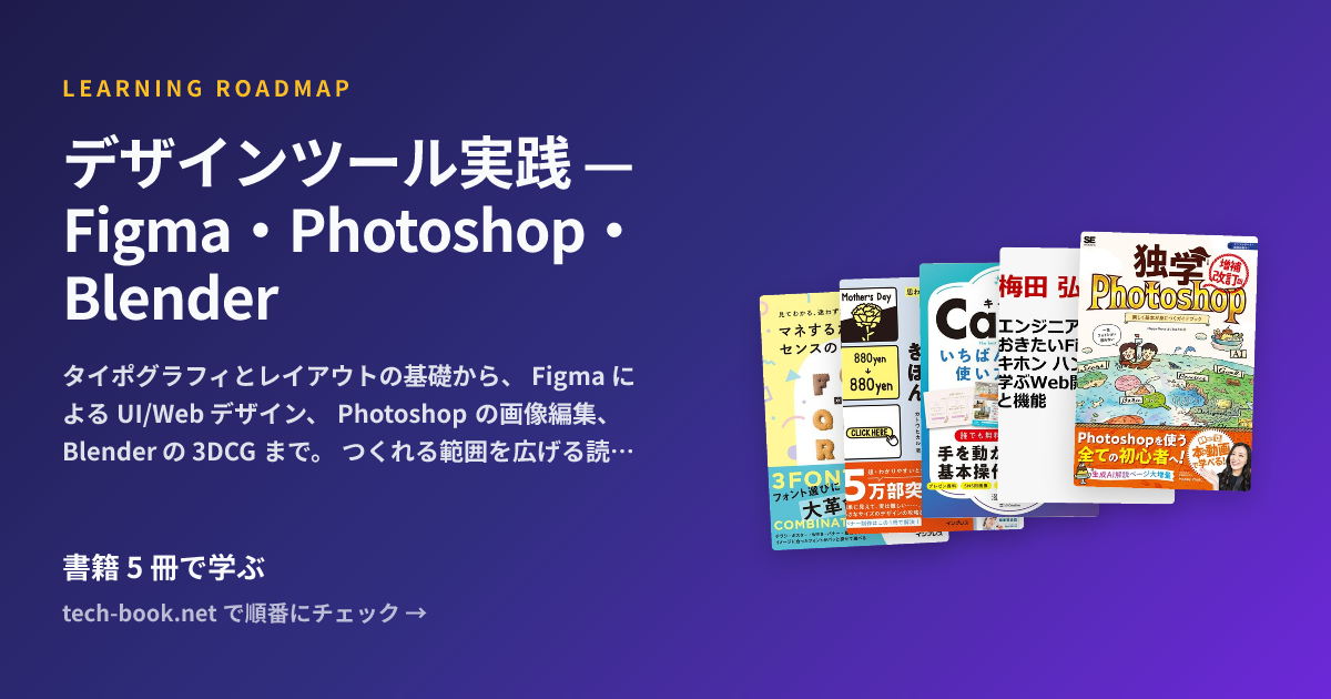 デザインツール実践 — Figma・Photoshop・Blender — 書籍 6 冊で学ぶロードマップ