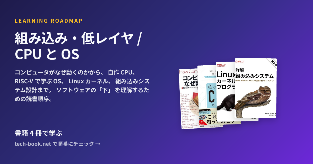 組み込み・低レイヤ / CPU と OS — 書籍 4 冊で学ぶロードマップ