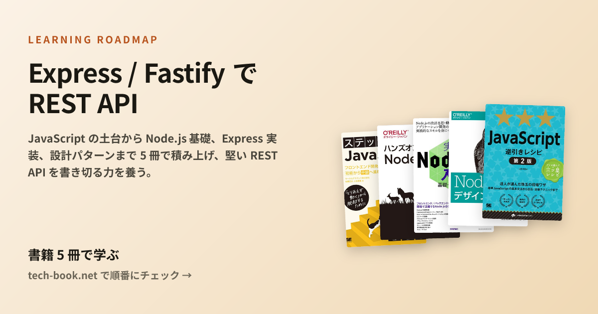 Express / Fastify で REST API — 書籍 5 冊で学ぶロードマップ